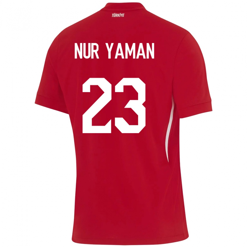 Homem Camisola Turquia Gamze Nur Yaman #23 Vermelho Alternativa 24-26 Camisa