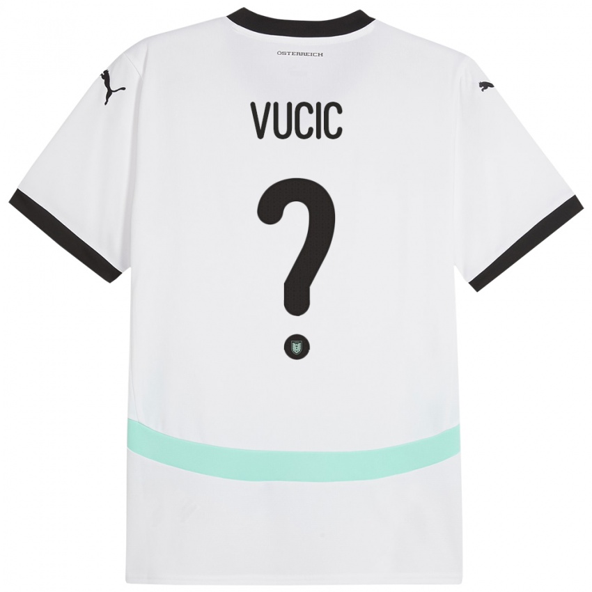 Homem Camisola Áustria Romeo Vucic #0 Branco Alternativa 24-26 Camisa