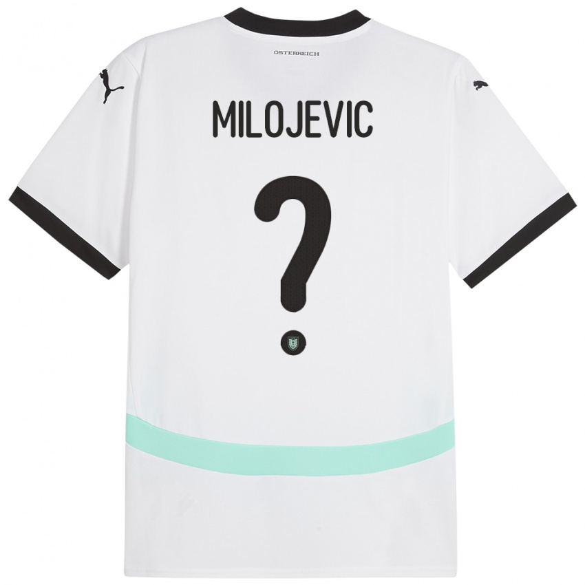 Homem Camisola Áustria Filip Milojevic #0 Branco Alternativa 24-26 Camisa