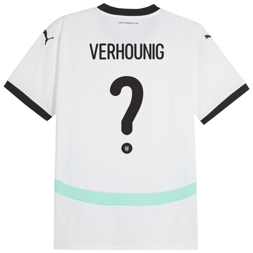 Homem Camisola Áustria Phillip Verhounig #0 Branco Alternativa 24-26 Camisa
