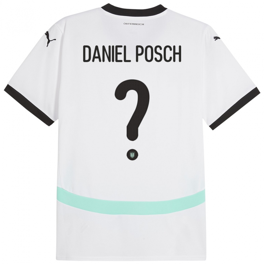 Homem Camisola Áustria Daniel Posch #0 Branco Alternativa 24-26 Camisa