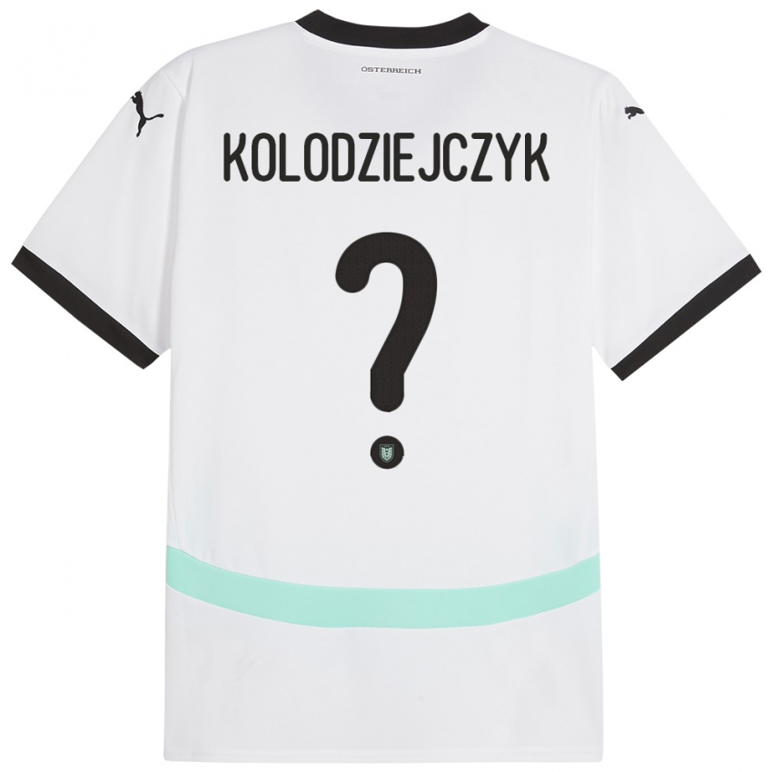 Homem Camisola Áustria Marek Kolodziejczyk #0 Branco Alternativa 24-26 Camisa