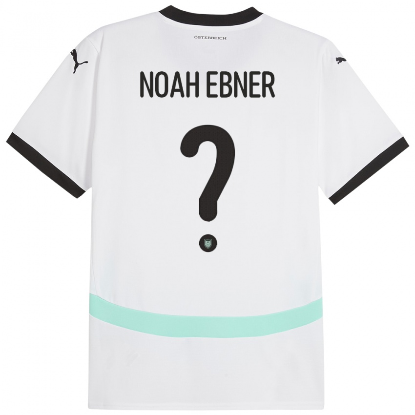 Homem Camisola Áustria Noah Ebner #0 Branco Alternativa 24-26 Camisa
