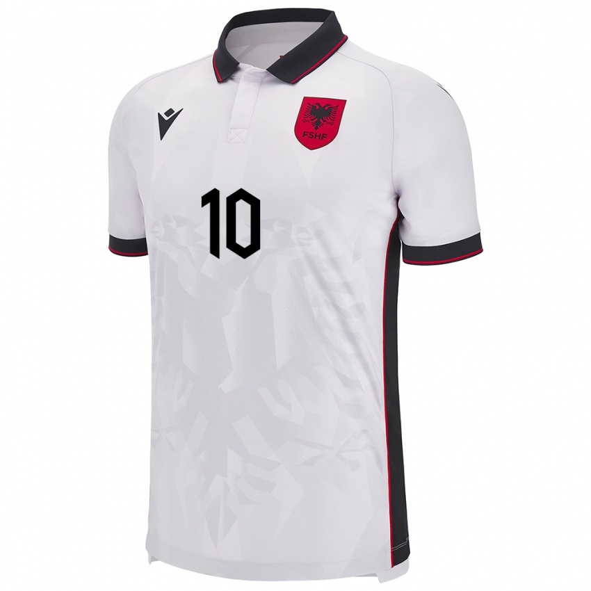 Homem Camisola Albânia Nedim Bajrami #10 Branco Alternativa 24-26 Camisa