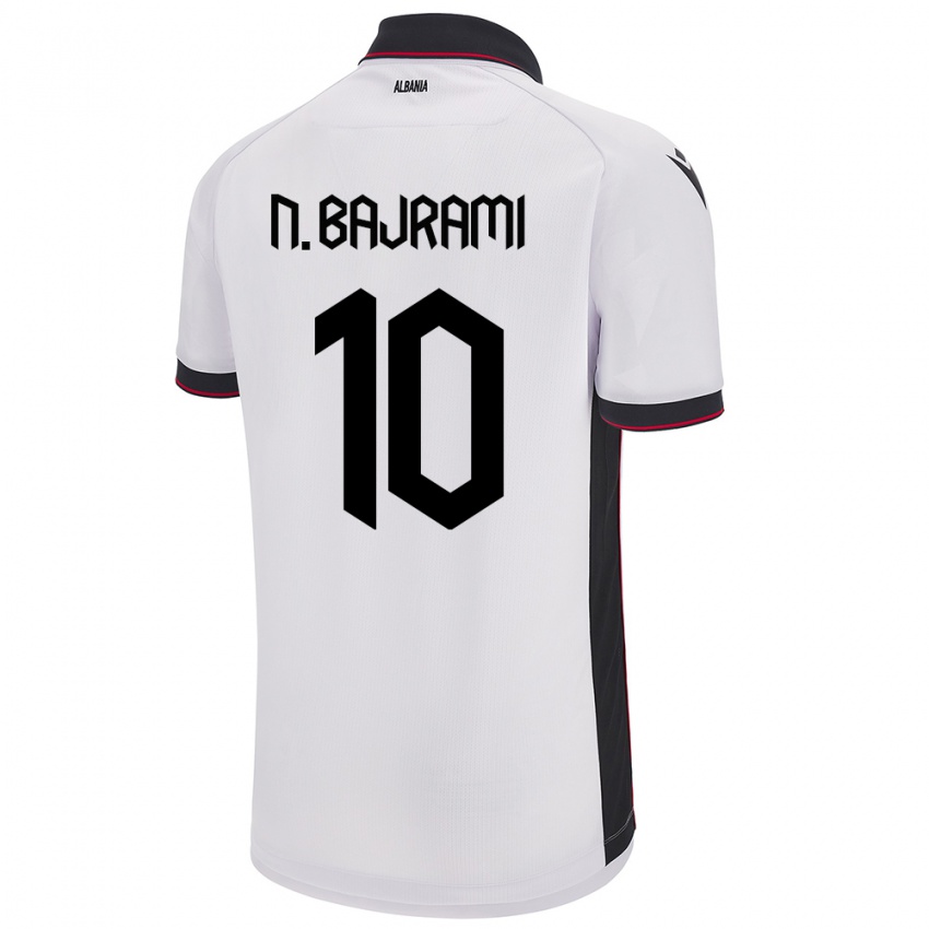 Homem Camisola Albânia Nedim Bajrami #10 Branco Alternativa 24-26 Camisa