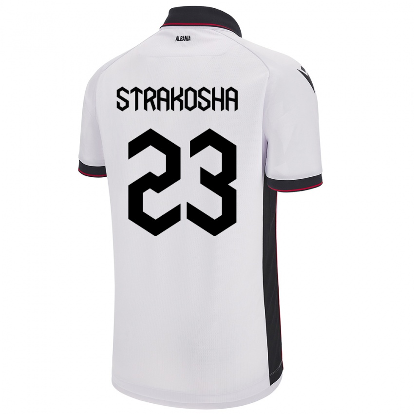 Homem Camisola Albânia Thomas Strakosha #23 Branco Alternativa 24-26 Camisa