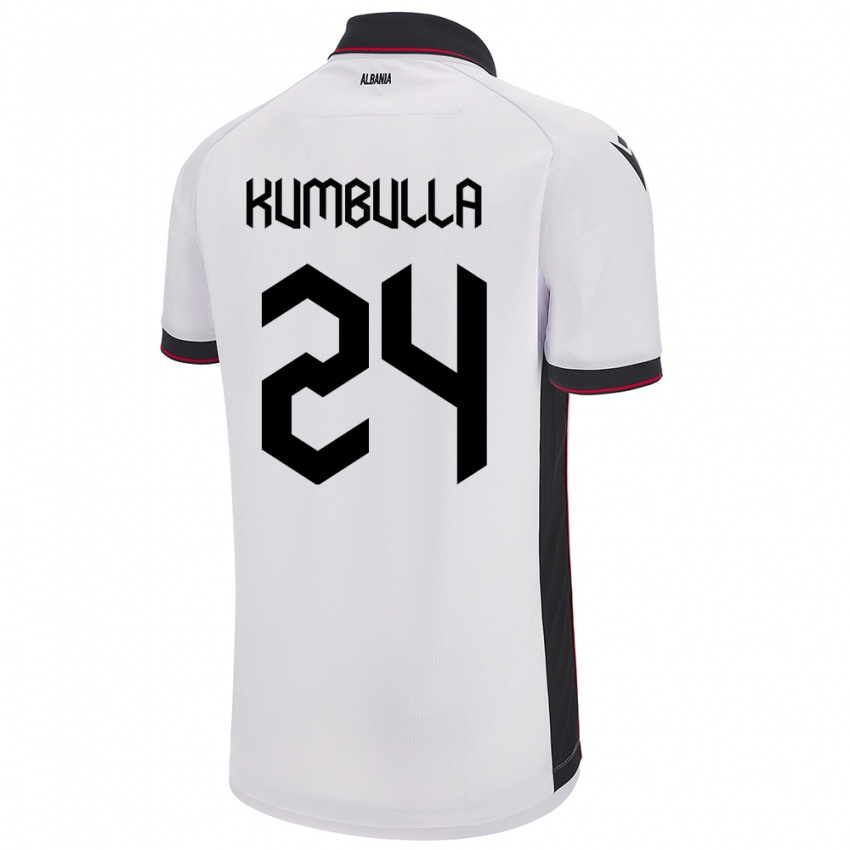 Homem Camisola Albânia Marash Kumbulla #24 Branco Alternativa 24-26 Camisa