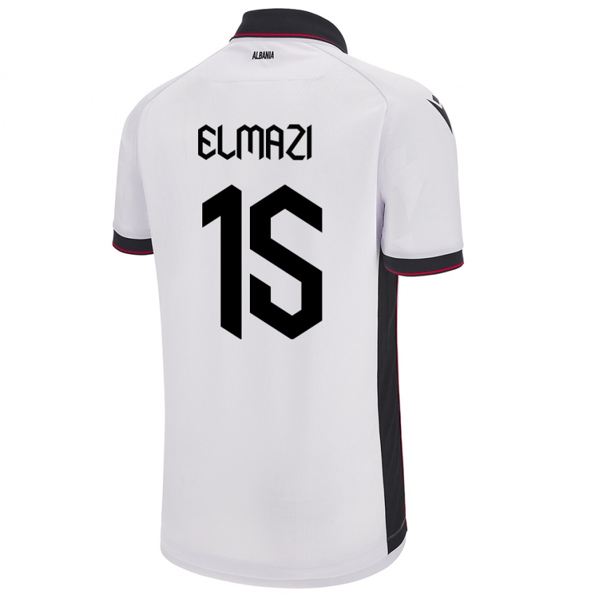 Homem Camisola Albânia Enea Elmazi #15 Branco Alternativa 24-26 Camisa