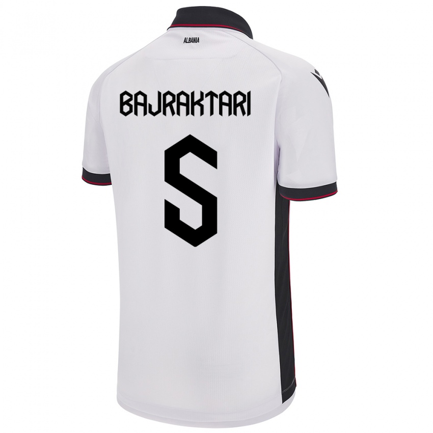 Homem Camisola Albânia Arbiona Bajraktari #5 Branco Alternativa 24-26 Camisa
