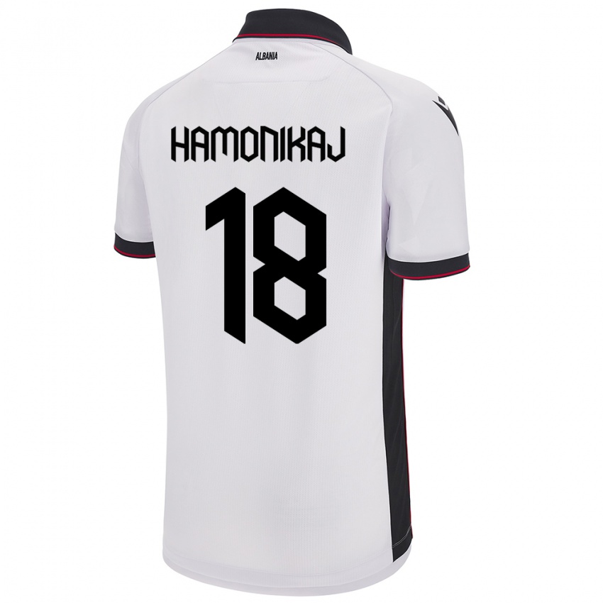 Homem Camisola Albânia Klea Hamonikaj #18 Branco Alternativa 24-26 Camisa