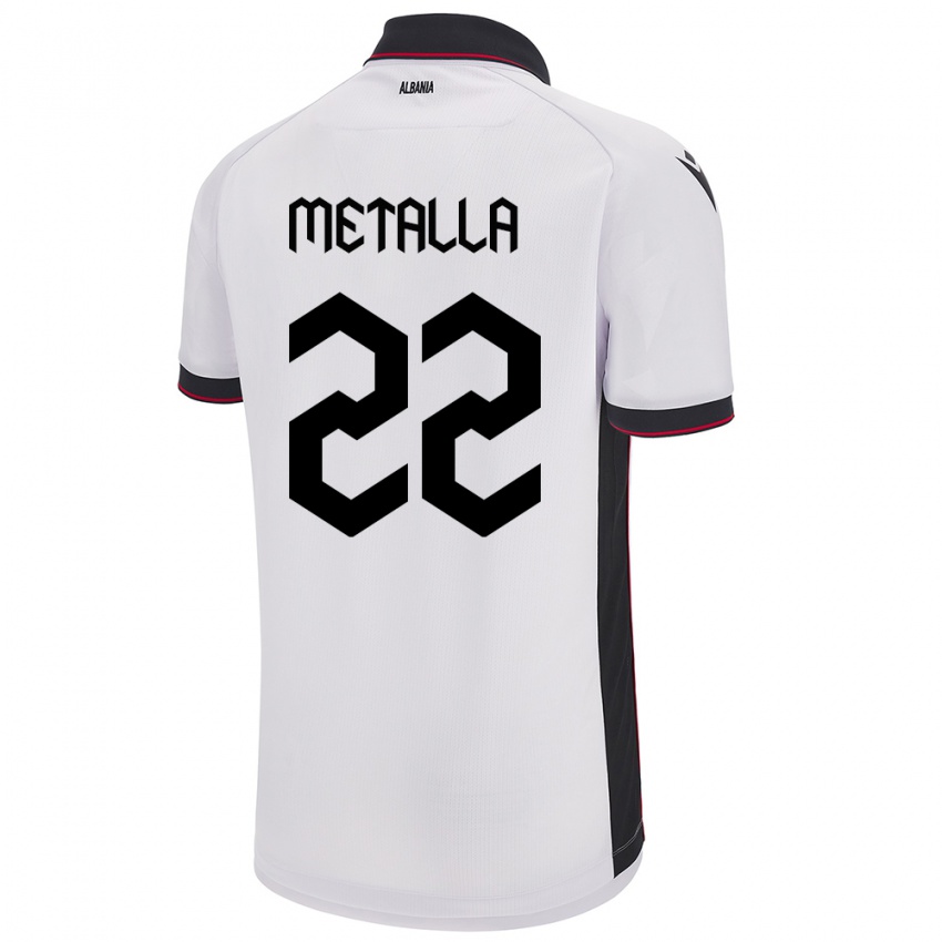 Homem Camisola Albânia Mikaela Metalla #22 Branco Alternativa 24-26 Camisa