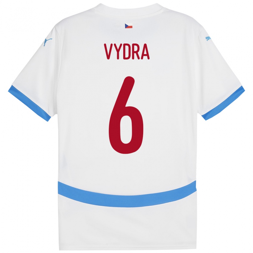 Homem Camisola República Checa Patrik Vydra #6 Branco Alternativa 24-26 Camisa