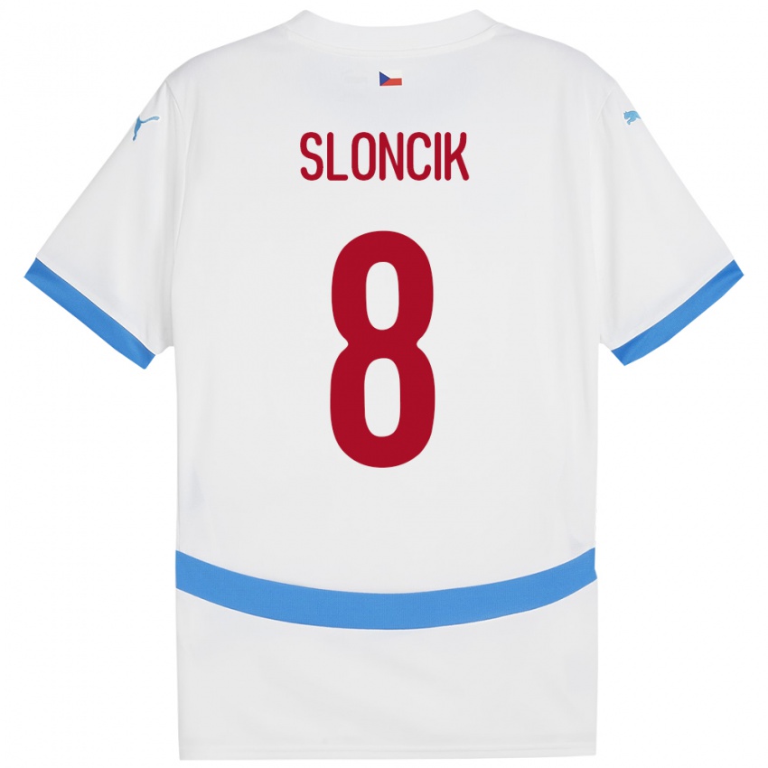 Homem Camisola República Checa Simon Sloncik #8 Branco Alternativa 24-26 Camisa