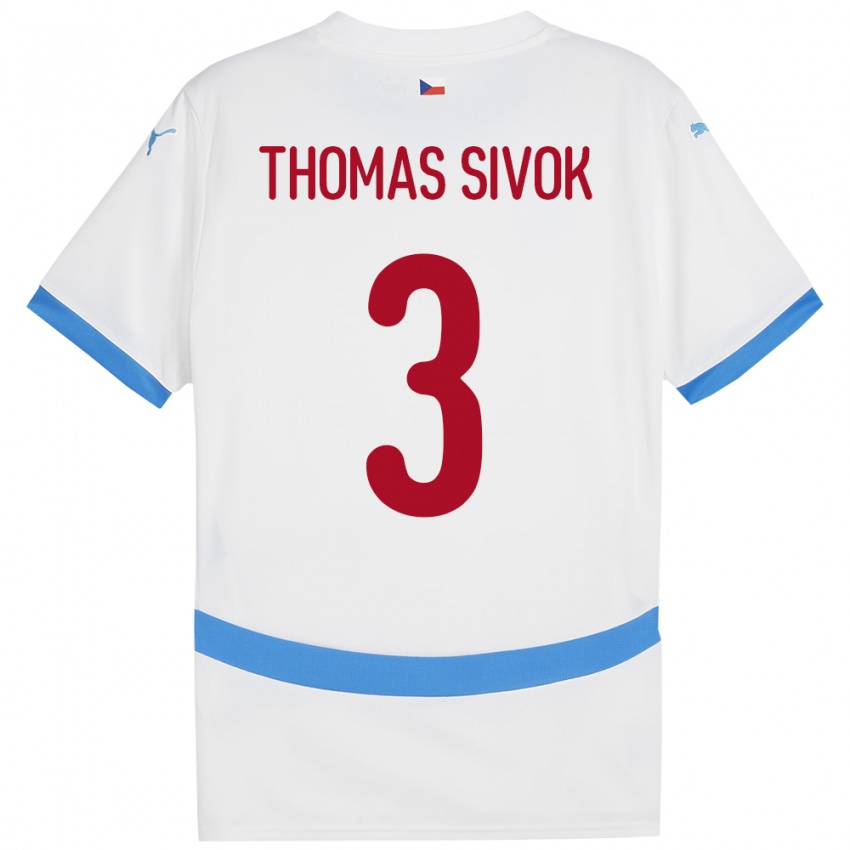 Homem Camisola República Checa Andre Thomas Sivok #3 Branco Alternativa 24-26 Camisa