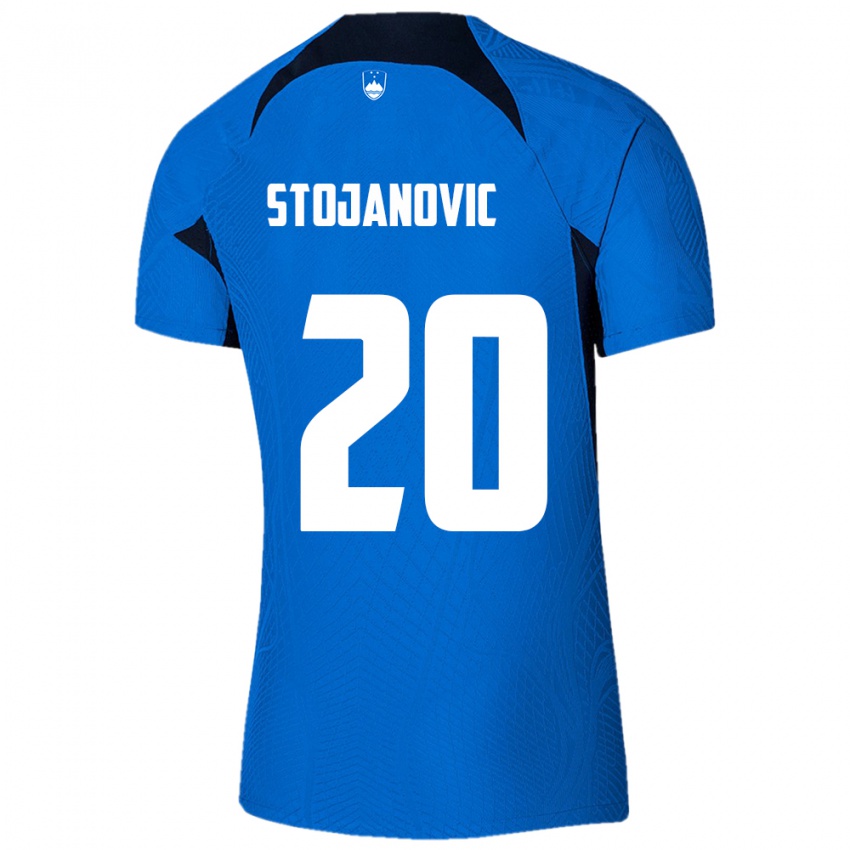 Homem Camisola Eslovênia Petar Stojanović #20 Azul Alternativa 24-26 Camisa