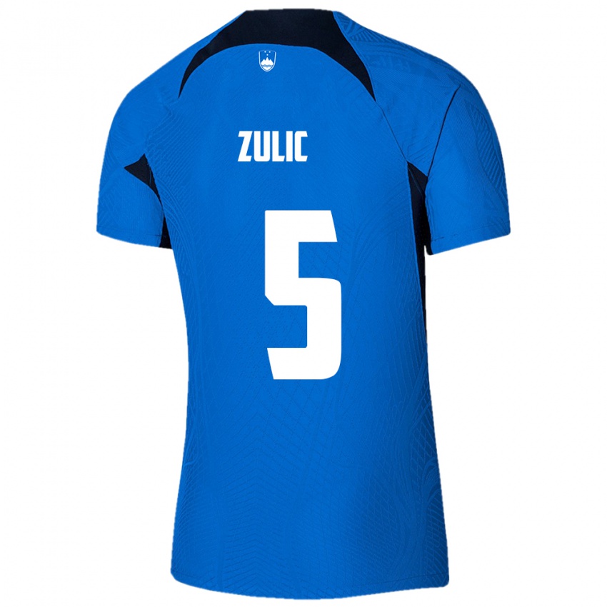 Homem Camisola Eslovênia Anel Zulic #5 Azul Alternativa 24-26 Camisa