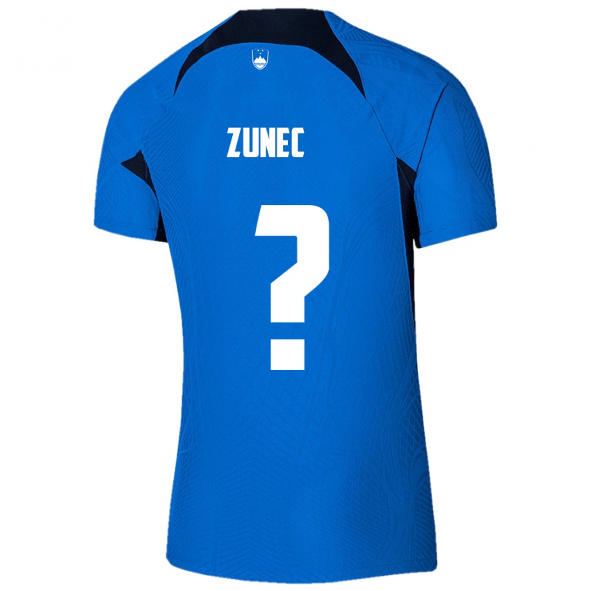 Homem Camisola Eslovênia Bor Zunec #0 Azul Alternativa 24-26 Camisa