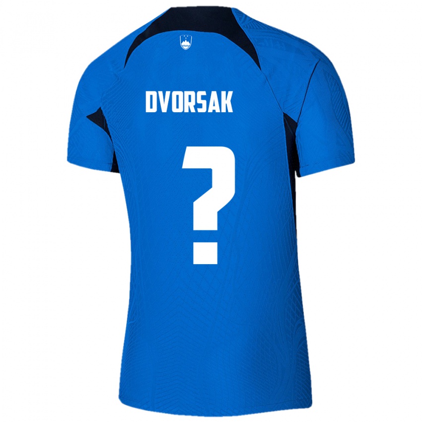 Homem Camisola Eslovênia Matej Dvorsak #0 Azul Alternativa 24-26 Camisa