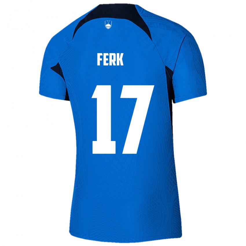 Homem Camisola Eslovênia Matic Ferk #17 Azul Alternativa 24-26 Camisa