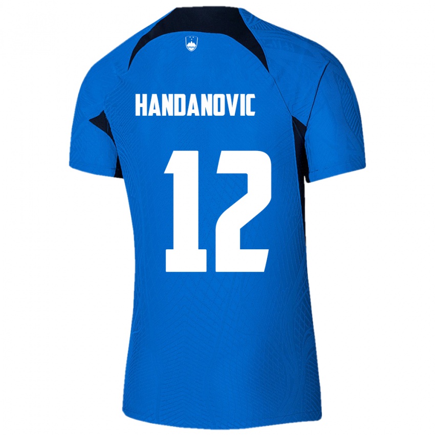 Homem Camisola Eslovênia Tanej Handanovic #12 Azul Alternativa 24-26 Camisa