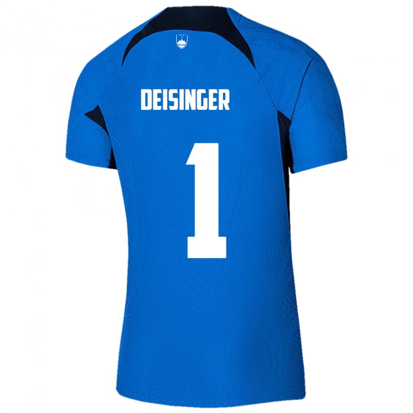 Homem Camisola Eslovênia Nik Deisinger #1 Azul Alternativa 24-26 Camisa