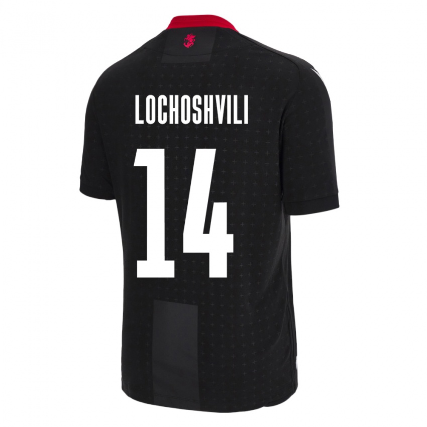 Homem Camisola Geórgia Luka Lochoshvili #14 Preto Alternativa 24-26 Camisa