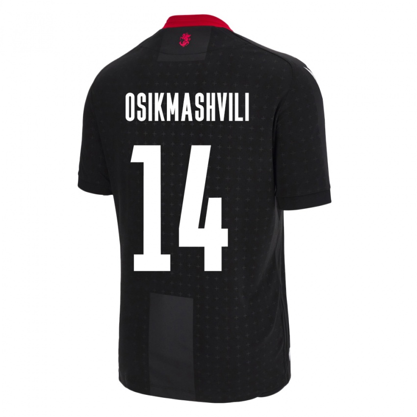 Homem Camisola Geórgia Levan Osikmashvili #14 Preto Alternativa 24-26 Camisa