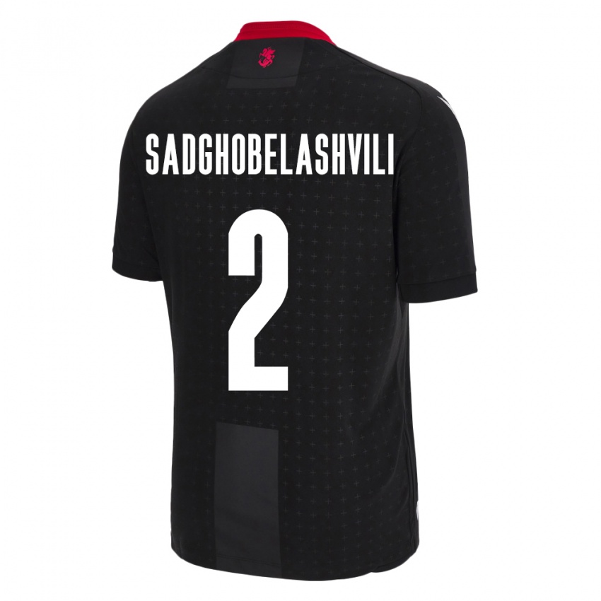 Homem Camisola Geórgia Gela Sadghobelashvili #2 Preto Alternativa 24-26 Camisa