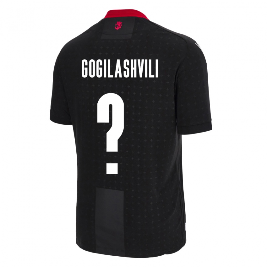 Homem Camisola Geórgia Davit Gogilashvili #0 Preto Alternativa 24-26 Camisa