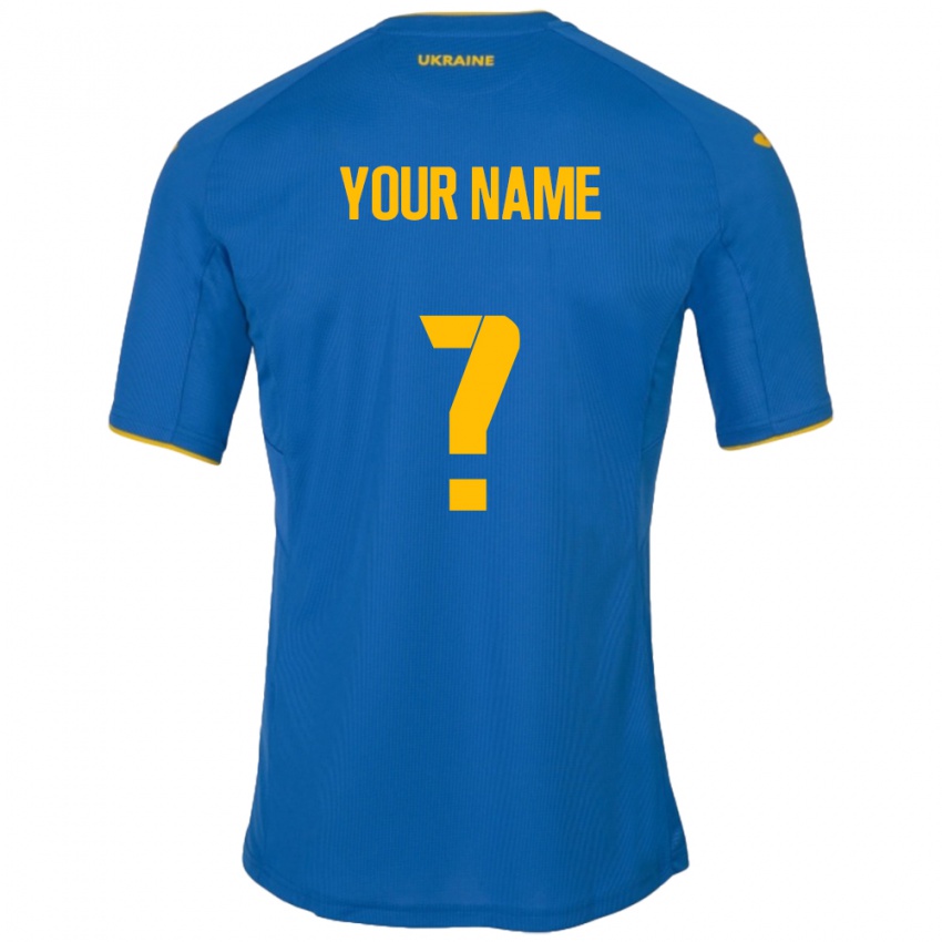 Homem Camisola Ucrânia Seu Nome #0 Azul Alternativa 24-26 Camisa