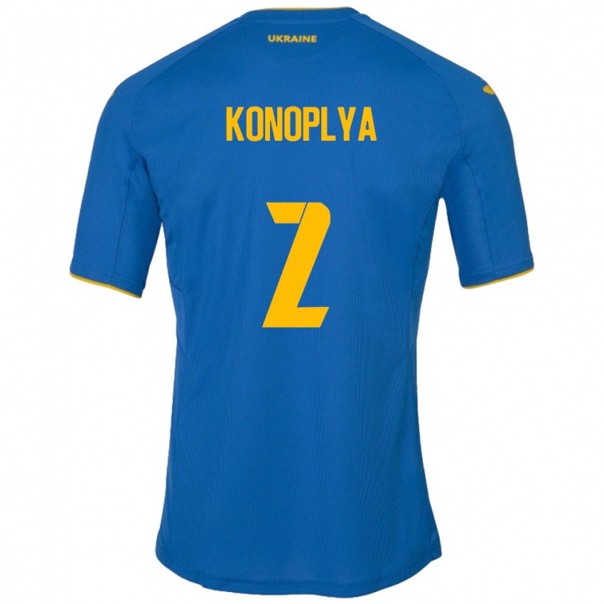 Homem Camisola Ucrânia Yukhym Konoplya #2 Azul Alternativa 24-26 Camisa