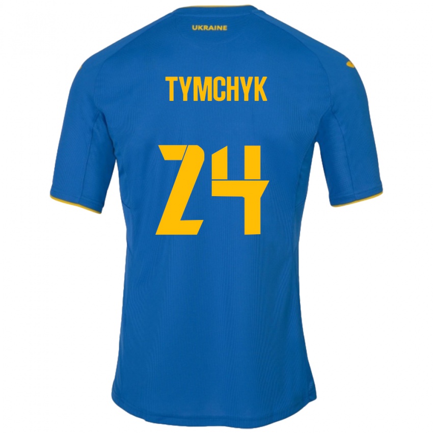 Homem Camisola Ucrânia Oleksandr Tymchyk #24 Azul Alternativa 24-26 Camisa