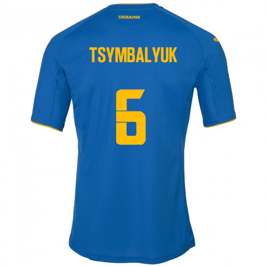 Homem Camisola Ucrânia Maksym Tsymbalyuk #6 Azul Alternativa 24-26 Camisa