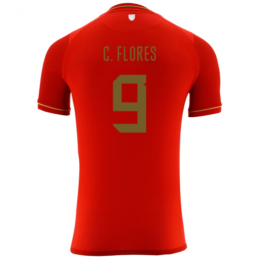 Homem Camisola Bolívia Cesar Flores #9 Vermelho Alternativa 24-26 Camisa