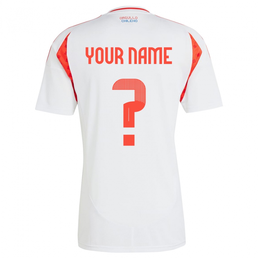 Homem Camisola Chile Seu Nome #0 Branco Alternativa 24-26 Camisa