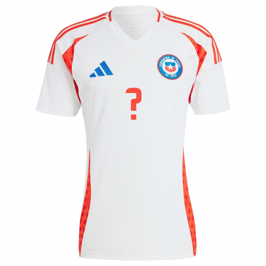 Homem Camisola Chile Seu Nome #0 Branco Alternativa 24-26 Camisa