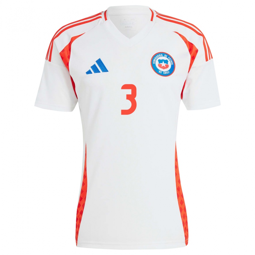 Homem Camisola Chile Su Helen Galaz #3 Branco Alternativa 24-26 Camisa