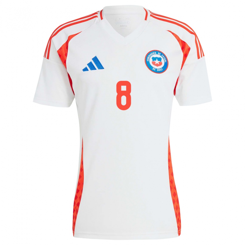 Homem Camisola Chile Darío Osorio #8 Branco Alternativa 24-26 Camisa