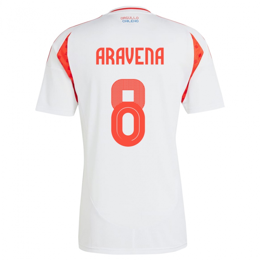 Homem Camisola Chile Alexander Aravena #8 Branco Alternativa 24-26 Camisa