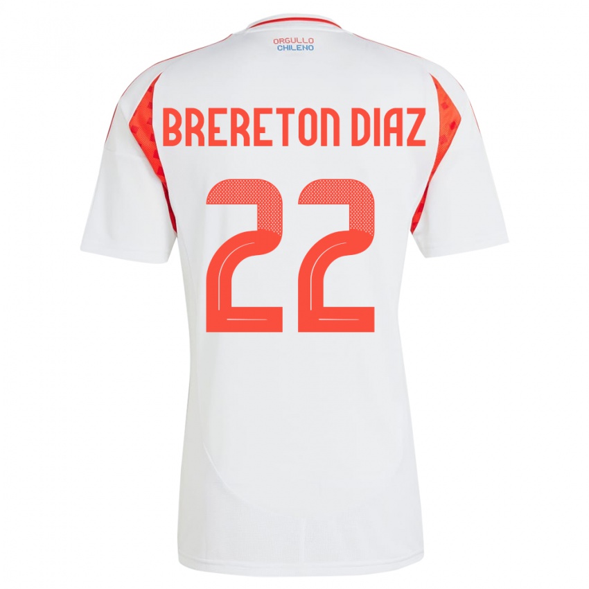 Homem Camisola Chile Ben Brereton Díaz #22 Branco Alternativa 24-26 Camisa