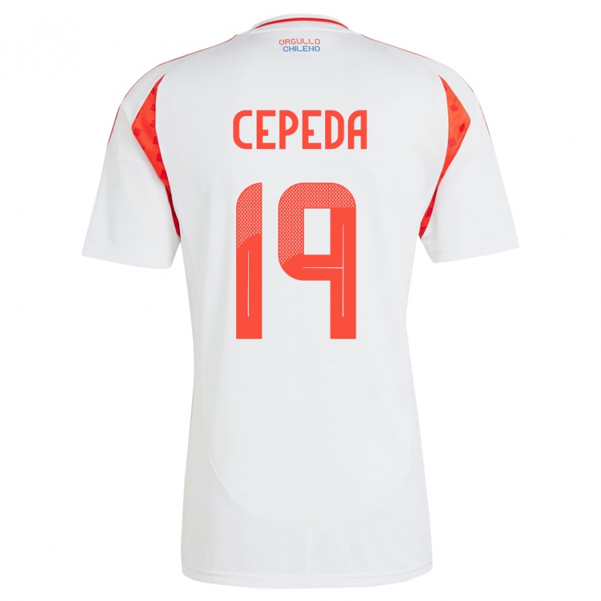 Homem Camisola Chile Lucas Cepeda #19 Branco Alternativa 24-26 Camisa