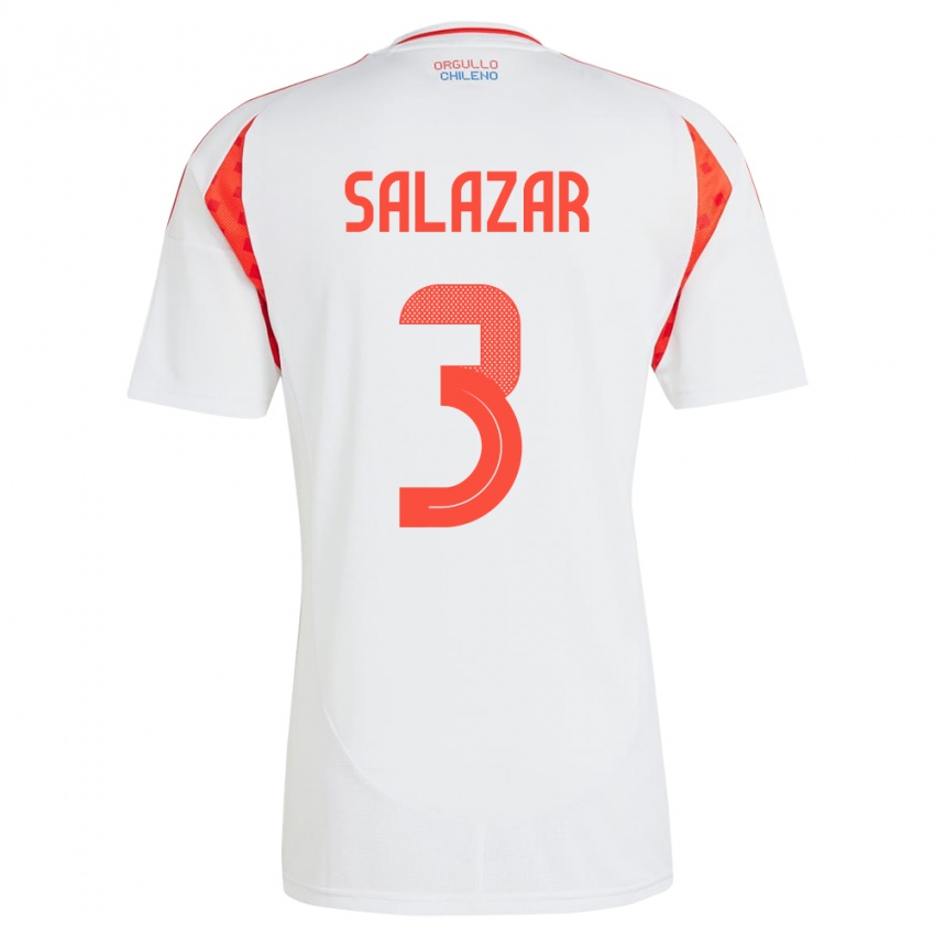 Homem Camisola Chile Yahir Salazar #3 Branco Alternativa 24-26 Camisa