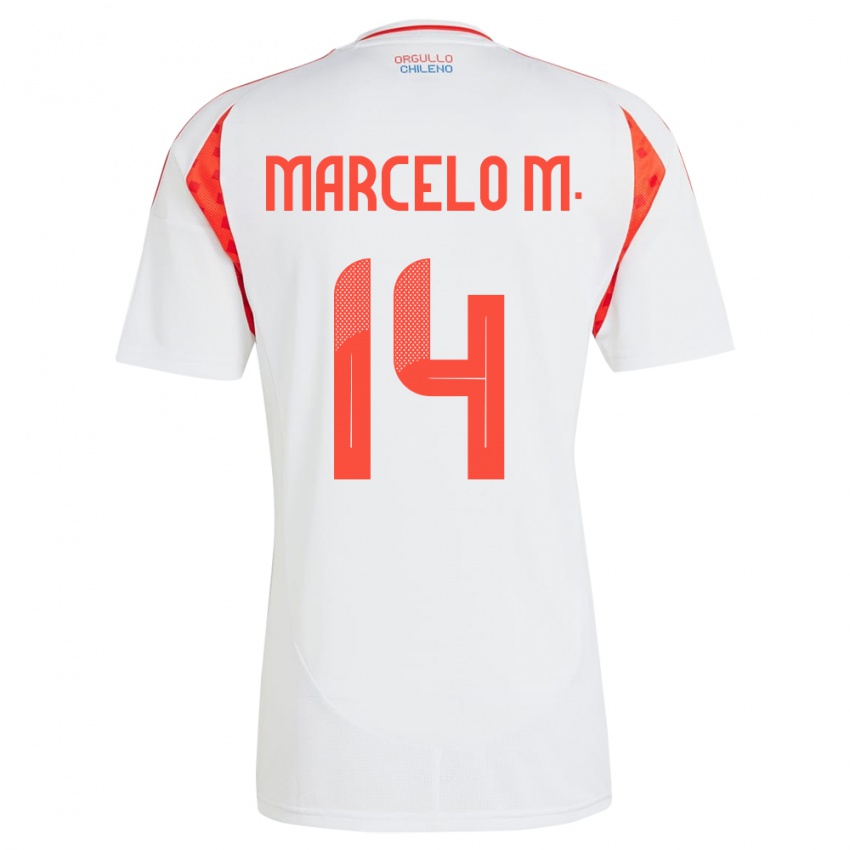 Homem Camisola Chile Marcelo Morales #14 Branco Alternativa 24-26 Camisa