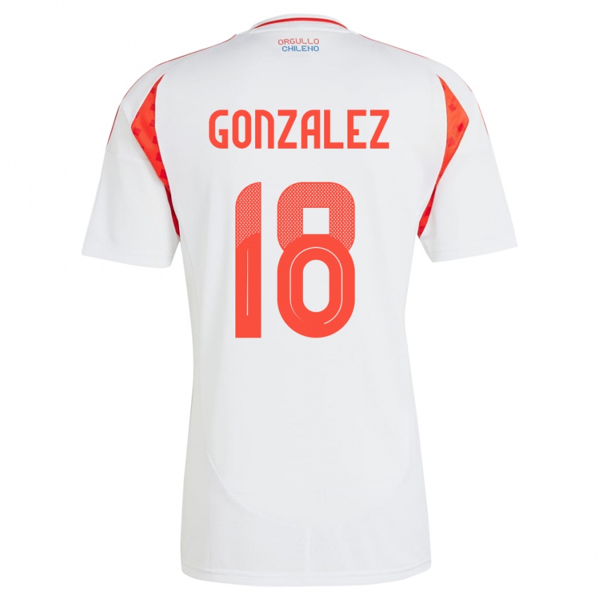 Homem Camisola Chile Bryan González #18 Branco Alternativa 24-26 Camisa