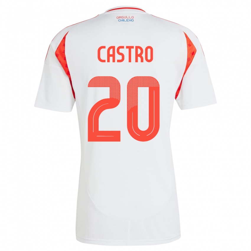 Homem Camisola Chile Benjamín Castro #20 Branco Alternativa 24-26 Camisa