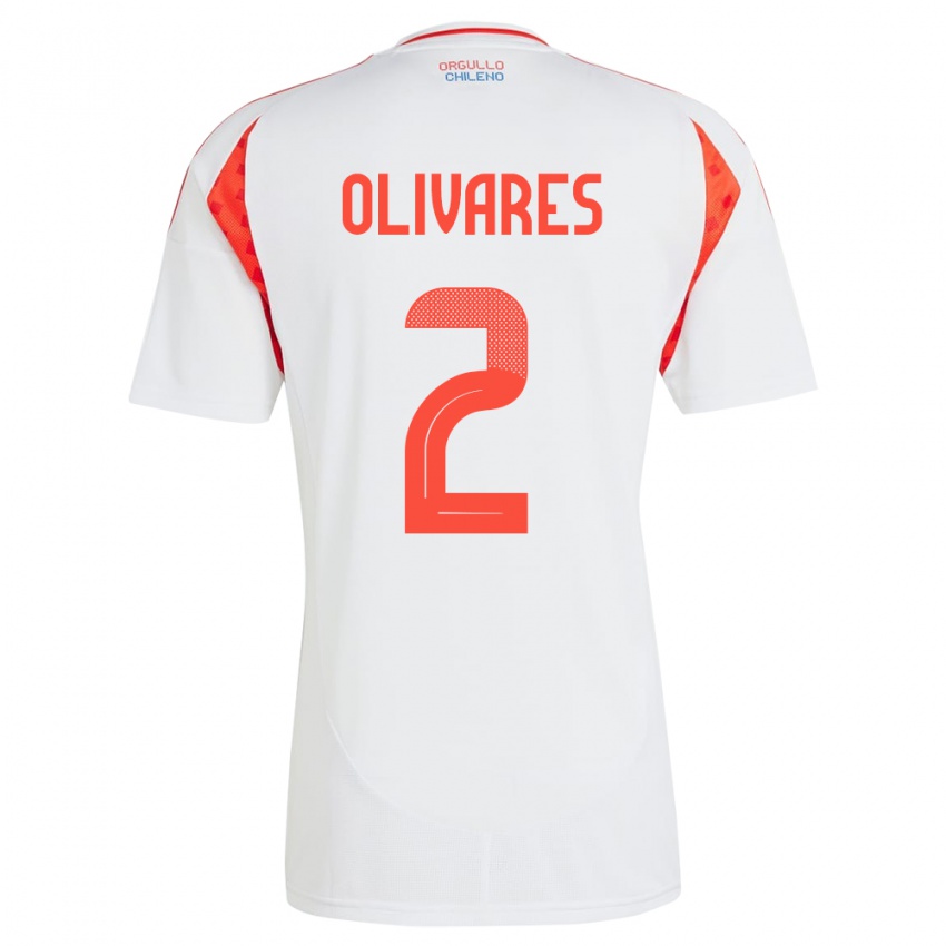 Homem Camisola Chile Michelle Olivares #2 Branco Alternativa 24-26 Camisa