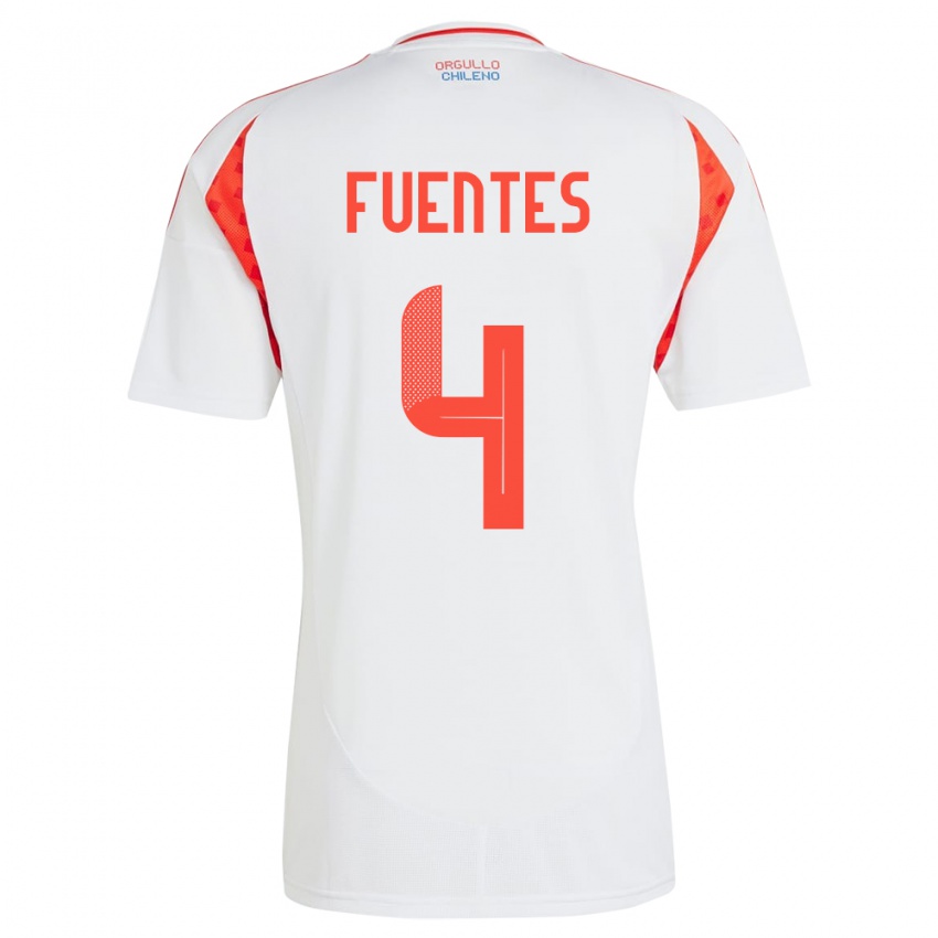 Homem Camisola Chile Karen Fuentes #4 Branco Alternativa 24-26 Camisa