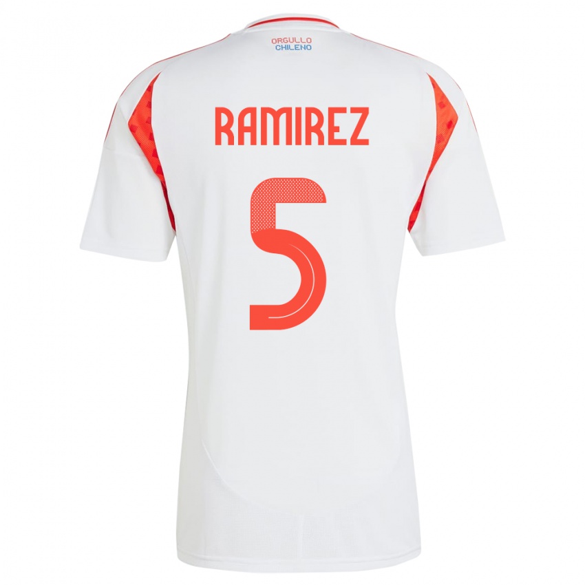 Homem Camisola Chile Fernanda Ramírez #5 Branco Alternativa 24-26 Camisa