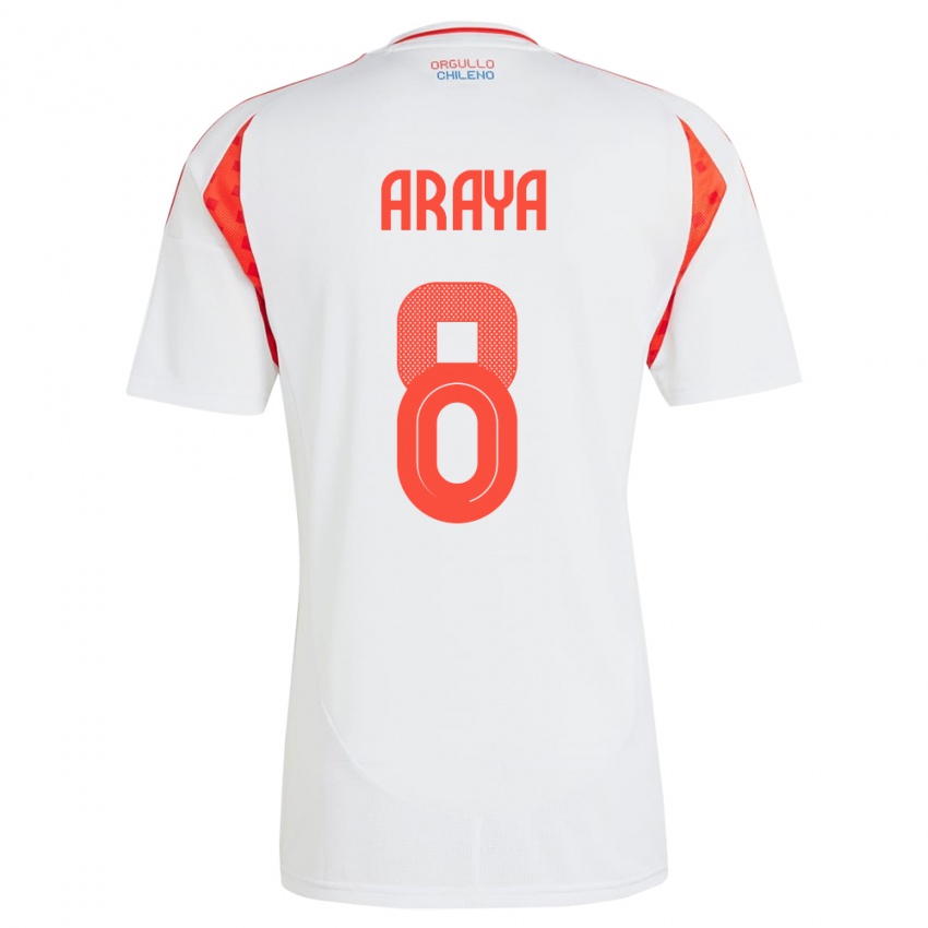 Homem Camisola Chile Karen Araya #8 Branco Alternativa 24-26 Camisa