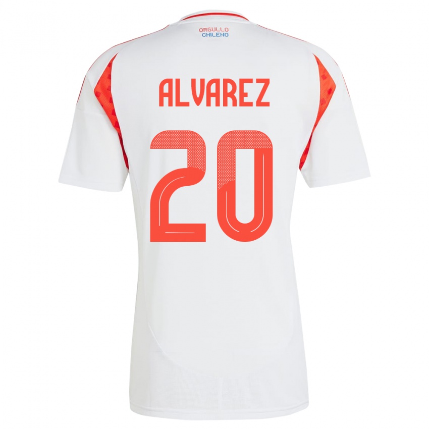 Homem Camisola Chile Anaís Álvarez #20 Branco Alternativa 24-26 Camisa